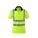 T-shirt riflettente ad asciugatura rapida Camicia da lavoro antinfortunistica a maniche corte con risvolto, M, L, XL, XXL, XXXL, XXXXL