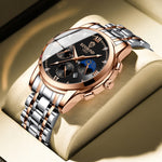 BINBOND B3591 Orologio da uomo calendario luminoso impermeabile 30 m, Rose Gold-Black, Rose Gold-White, Black Steel-Black, White Steel-Black, White Steel-White, Brown Leather-Rose-Black, Brown Leather-Rose-White, Black Leather-White-Black              ...