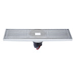 Scarico a pavimento a striscia di rame completa estesa 8x30 cm, stile:, K8034 Chrome Plated+Black Straight Row, K8034 Chrome Plated+Copper Self Seal, K8034 Chrome Plated+5.5 Deep Water Seal, K8034 Chrome Plated+Magnetic Suspension                      ...