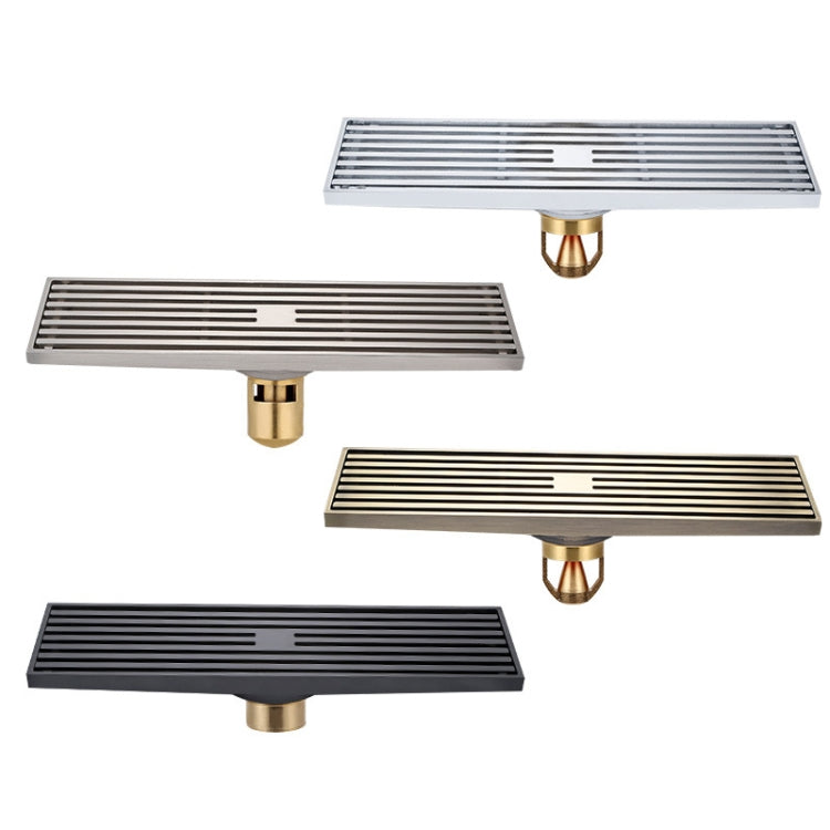 Scarico a pavimento a striscia di rame completa estesa 8x30 cm, stile:, K8034 Chrome Plated+Black Straight Row, K8034 Chrome Plated+Copper Self Seal, K8034 Chrome Plated+5.5 Deep Water Seal, K8034 Chrome Plated+Magnetic Suspension                      ...