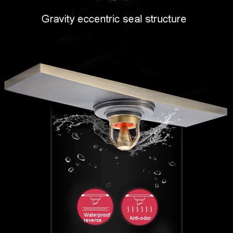 Scarico a pavimento a striscia di rame completa estesa 8x30 cm, stile:, K8034 Chrome Plated+Black Straight Row, K8034 Chrome Plated+Copper Self Seal, K8034 Chrome Plated+5.5 Deep Water Seal, K8034 Chrome Plated+Magnetic Suspension                      ...