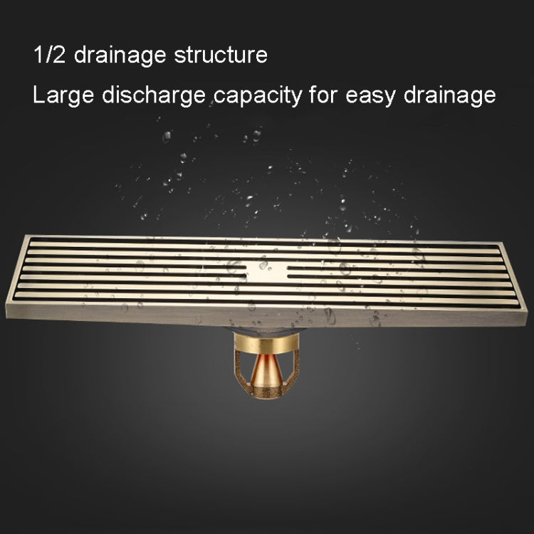 Scarico a pavimento a striscia di rame completa estesa 8x30 cm, stile:, K8034 Chrome Plated+Black Straight Row, K8034 Chrome Plated+Copper Self Seal, K8034 Chrome Plated+5.5 Deep Water Seal, K8034 Chrome Plated+Magnetic Suspension                      ...