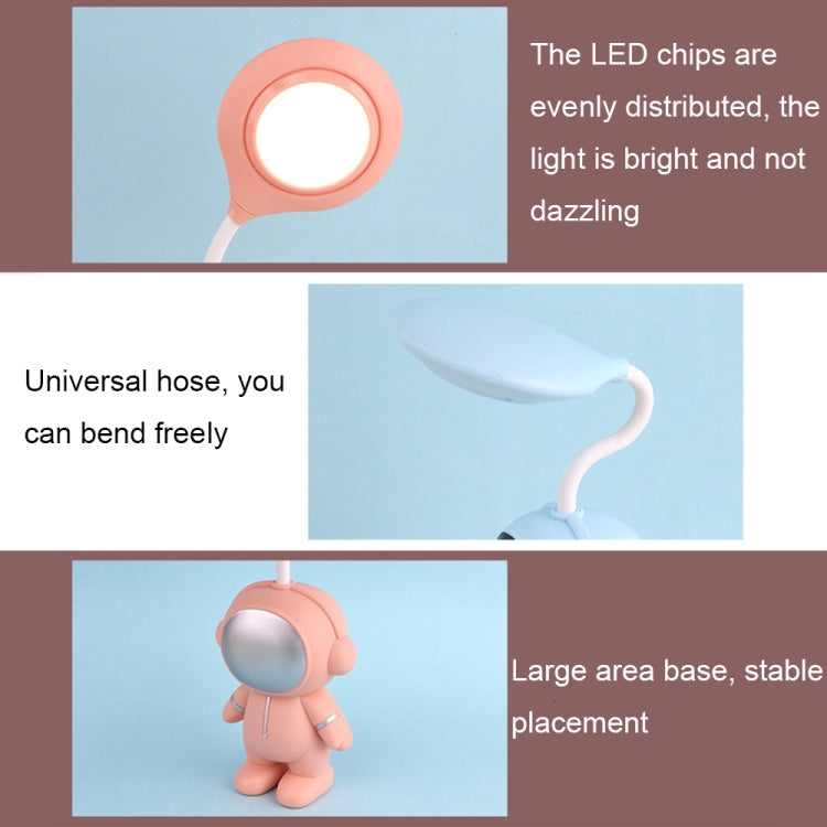 L-220903 Astronauta Protezione degli occhi Lampada da studio Lampada da lettura ricaricabile a LED, L-220903 White, L-220903 Blue, L-220903 Pink