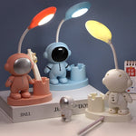 Lampada da tavolo portapenne astronauta T509 con funzione temperamatite, T509 White, T509 Pink, T509 Blue