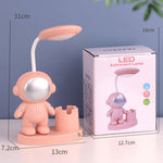 Lampada da tavolo portapenne astronauta T509 con funzione temperamatite, T509 White, T509 Pink, T509 Blue