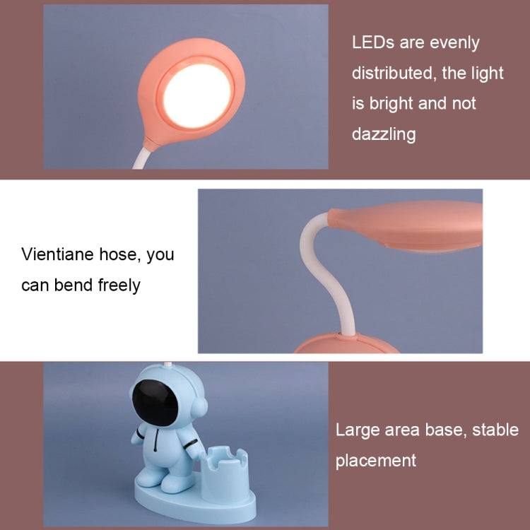 Lampada da tavolo portapenne astronauta T509 con funzione temperamatite, T509 White, T509 Pink, T509 Blue