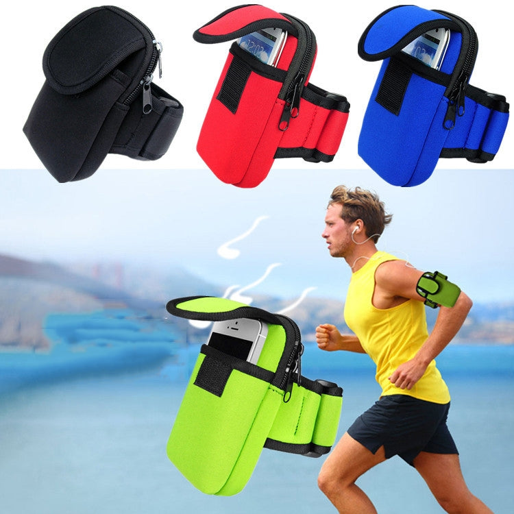 S210 Borsa da braccio in neoprene per sport all'aria aperta Borsa per cellulare Borsa portamonete, 10x17cm (Red), 10x17cm (Green), 10x17cm (Navy Blue), 10x17cm (Black), 10x17cm (Orange)