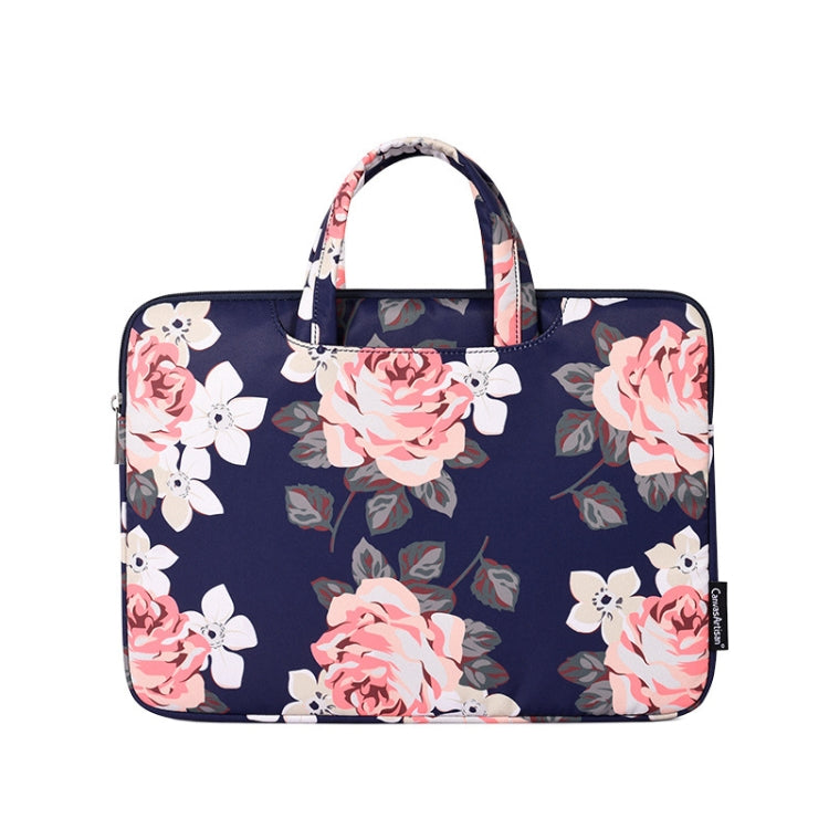 H40-B01 Borsa per laptop con motivo a rosa bianca Borsa per fodera per computer con manico, 12 Inch, 13 Inch, 14 Inch, 15 Inch