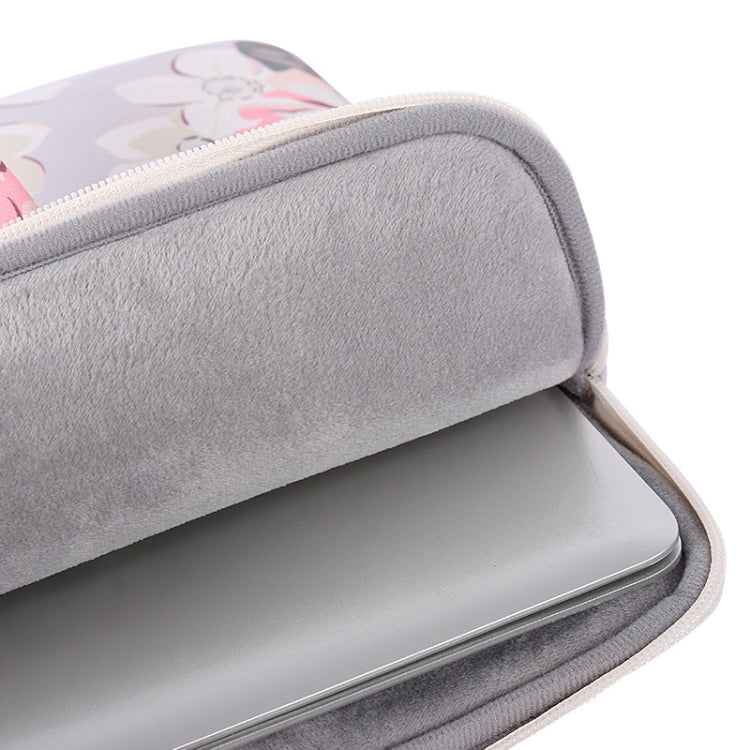H40-B01 Borsa per laptop con motivo a rosa bianca Borsa per fodera per computer con manico, 12 Inch, 13 Inch, 14 Inch, 15 Inch