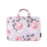 H40-B01 Borsa per laptop con motivo a rosa bianca Borsa per fodera per computer con manico, 12 Inch, 13 Inch, 14 Inch, 15 Inch