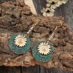 3 paia di orecchini vintage vintage a due strati con girasole bohémien, EA584