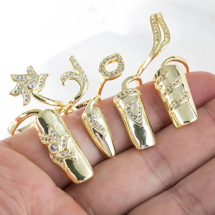 anello aperto dei monili della protezione del chiodo del diamante 5pcs, Silver Index Finger, Silver Middle Finger, Silver Ring Finger, Silver Little Finger, Gold Index Finger, Gold Middle Finger, Gold Ring Finger, Gold Little Finger