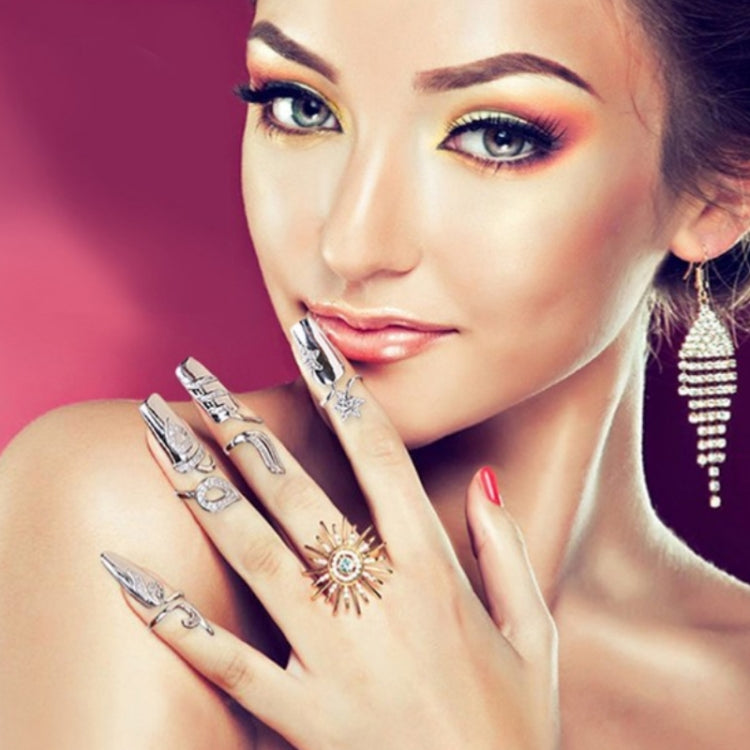 anello aperto dei monili della protezione del chiodo del diamante 5pcs, Silver Index Finger, Silver Middle Finger, Silver Ring Finger, Silver Little Finger, Gold Index Finger, Gold Middle Finger, Gold Ring Finger, Gold Little Finger