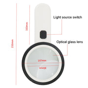 Lente d'ingrandimento HD portatile 30X JHS407 con luce a LED, 80mm 30X