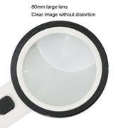 Lente d'ingrandimento HD portatile 30X JHS407 con luce a LED, 80mm 30X