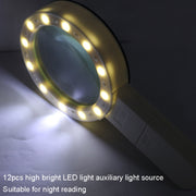 Lente d'ingrandimento HD portatile 30X JHS407 con luce a LED, 80mm 30X