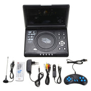 Lettore DVD portatile 9,8" con schermo rotante e radio FM