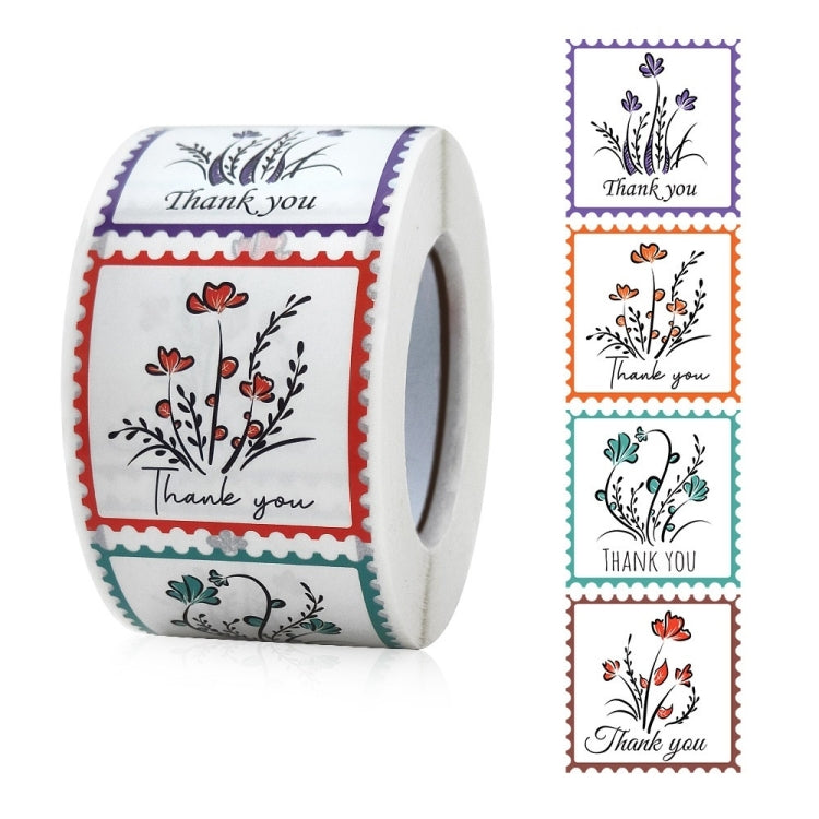 5 rotoli Etichetta adesiva per sigillo di imballaggio alimentare quadrato quadrato di ringraziamento, 38x38mm