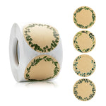 5 rotoli di carta kraft fiore pianta adesivo confezione regalo decorazione adesivo, 5.0cm