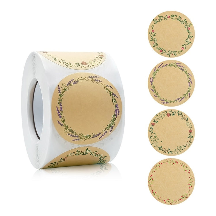 5 rotoli di carta kraft fiore pianta adesivo confezione regalo decorazione adesivo, 5.0cm