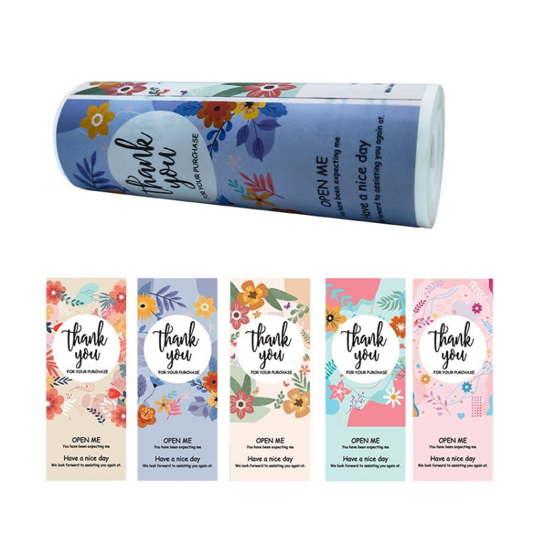 5 rotoli Etichetta adesiva floreale di ringraziamento Decorazione artigianale Adesivo regalo piccolo