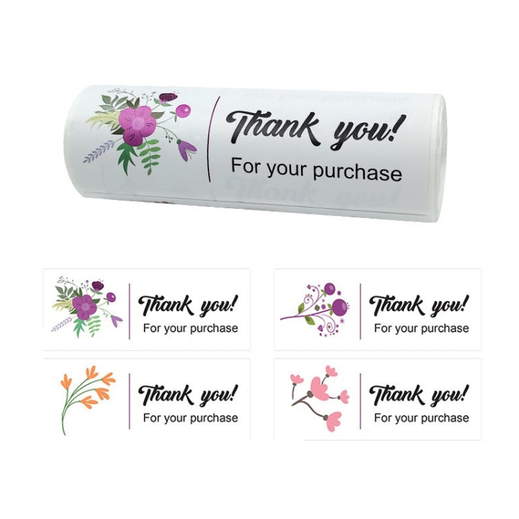 5 rotoli Etichetta adesiva floreale di ringraziamento Decorazione artigianale Adesivo regalo piccolo