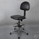 Sedia Antistatica Sollevabile Regolabile Sgabello Sedia Con Schienale In Pelle PU Con Poggiapiedi,Spec:, Fixed Foot Cup 600-800mm, Mobile Wheel 620-820mm