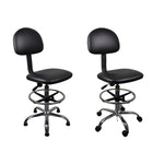 Sedia Antistatica Sollevabile Regolabile Sgabello Sedia Con Schienale In Pelle PU Con Poggiapiedi,Spec:, Fixed Foot Cup 600-800mm, Mobile Wheel 620-820mm