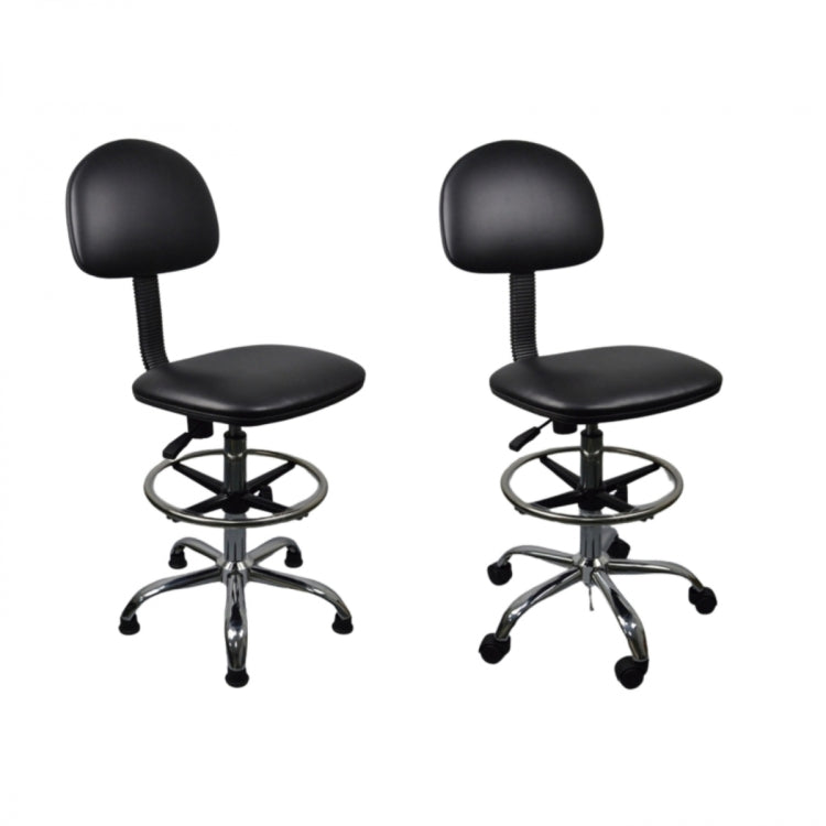 Sedia Antistatica Sollevabile Regolabile Sgabello Sedia Con Schienale In Pelle PU Con Poggiapiedi,Spec:, Fixed Foot Cup 600-800mm, Mobile Wheel 620-820mm