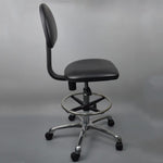 Sedia Antistatica Sollevabile Regolabile Sgabello Sedia Con Schienale In Pelle PU Con Poggiapiedi,Spec:, Fixed Foot Cup 600-800mm, Mobile Wheel 620-820mm