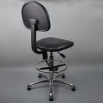 Sedia Antistatica Sollevabile Regolabile Sgabello Sedia Con Schienale In Pelle PU Con Poggiapiedi,Spec:, Fixed Foot Cup 600-800mm, Mobile Wheel 620-820mm
