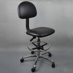 Sedia Antistatica Sollevabile Regolabile Sgabello Sedia Con Schienale In Pelle PU Con Poggiapiedi,Spec:, Fixed Foot Cup 600-800mm, Mobile Wheel 620-820mm