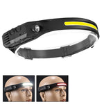 Torcia da pesca all'aperto COB con sensore di movimento ricaricabile USB, W689-1 Red+White Light, W689-2 White+Warm Light, W689-3 Red White Warm, W689-2 White Light, W689-3 White Light
