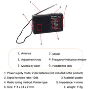 Altoparlante portatile con radio FM AM BAIJIALI BJL228