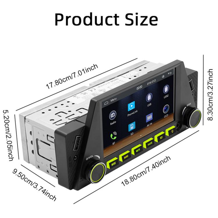 4,7 pollici AUTO/CarPlay Navigazione Bluetooth FM Radio Auto MP5 Marquee, 161W