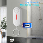 Tuya WIFI Suono e luce Allarme immersione in acqua Sensore di perdite Rilevatore di allarme di troppopieno, Overflow Alarm Detector