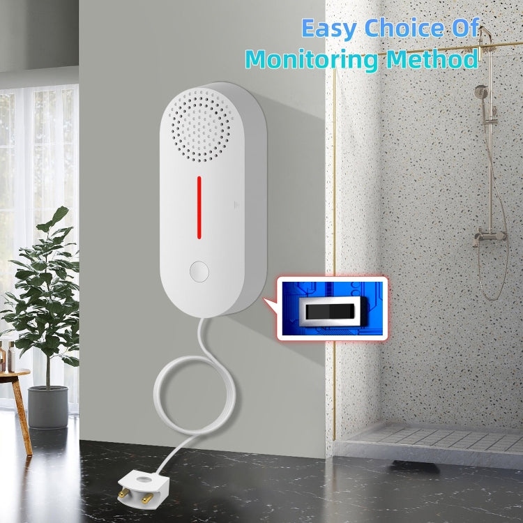 Tuya WIFI Suono e luce Allarme immersione in acqua Sensore di perdite Rilevatore di allarme di troppopieno, Overflow Alarm Detector