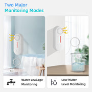 Tuya WIFI Suono e luce Allarme immersione in acqua Sensore di perdite Rilevatore di allarme di troppopieno, Overflow Alarm Detector