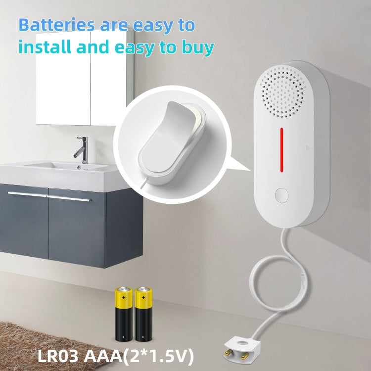 Tuya WIFI Suono e luce Allarme immersione in acqua Sensore di perdite Rilevatore di allarme di troppopieno, Overflow Alarm Detector