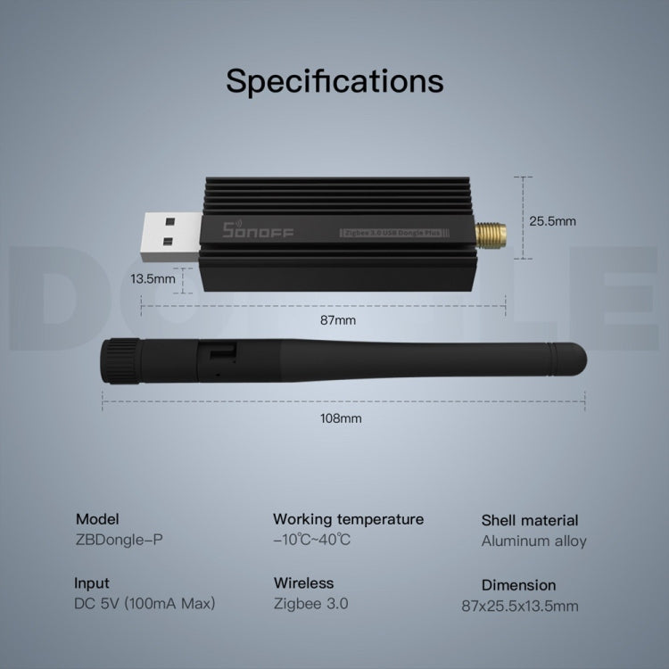 Sonoff ZBDongle-P ZigBee 3.0 Gateway USB Smart Home ZigBee Bridge, ZBDongle-E ZigBee