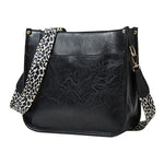 013 Borsa a tracolla impermeabile monospalla in pelle PU con cinturino leopardato