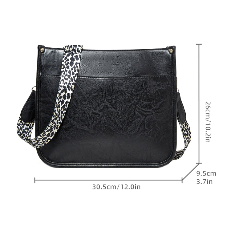 013 Borsa a tracolla impermeabile monospalla in pelle PU con cinturino leopardato