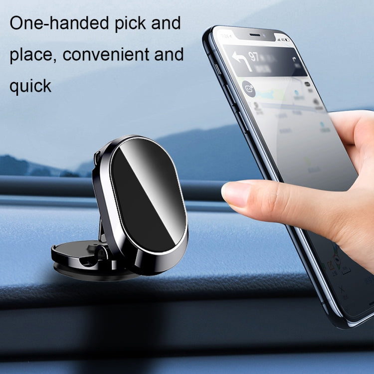 Supporto di navigazione per telefono cellulare magnetico rotante pieghevole per mini auto U18, U18 (Black), U18 (Silver)