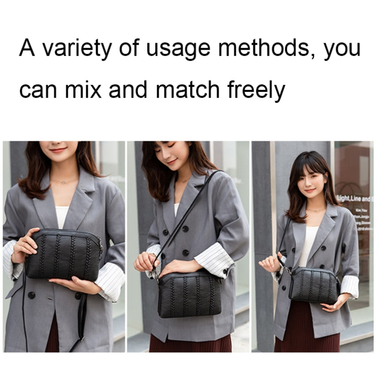 XY1101 Borsa a tracolla singola per telefono da donna intrecciata a doppio strato multifunzionale
