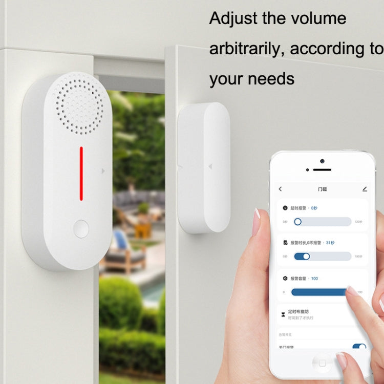 Tuya WiFi Sound And Light Door Magnetic Doors Windows Alarm Scene Linkage APP Promemoria, Sound And Light Door Magnetic Sensor