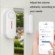 Tuya WiFi Sound And Light Door Magnetic Doors Windows Alarm Scene Linkage APP Promemoria, Sound And Light Door Magnetic Sensor