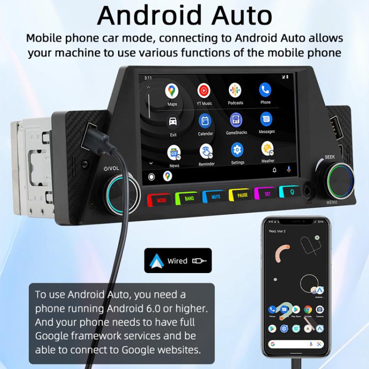 4,7 pollici AUTO/CarPlay Navigazione Bluetooth FM Radio Auto MP5, 161C