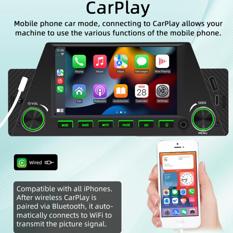 4,7 pollici AUTO/CarPlay Navigazione Bluetooth FM Radio Auto MP5, 161C
