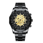 BINBOND S034 30M orologio al quarzo impermeabile scheletro scheletro luminoso orologio
