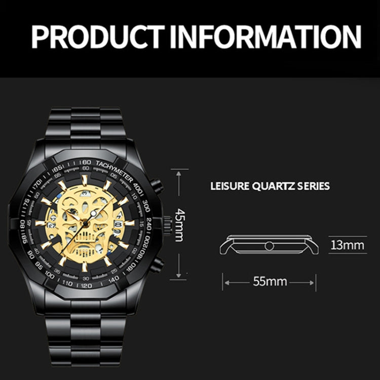 BINBOND S034 30M orologio al quarzo impermeabile scheletro scheletro luminoso orologio